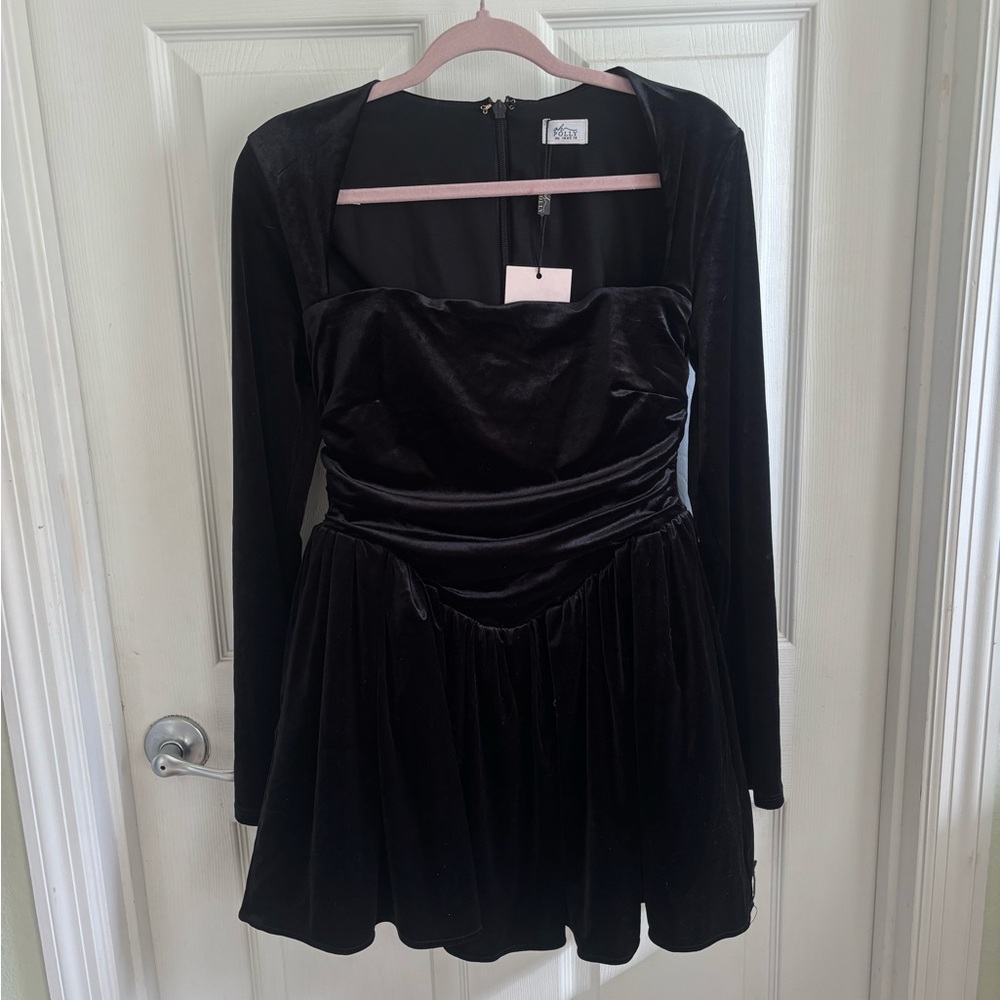 Oh Polly Elegant Black Long Sleeve Dress - Picture 6 of 9